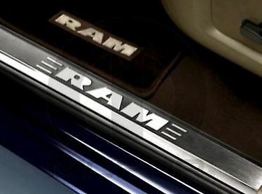 "RAM" Stainless Steel Front Door Sill Guards 09-19 Ram Trucks - Click Image to Close